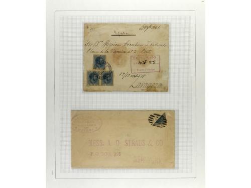 */° ✉ CUBA. 1880-88. ALFONSO XII. Colección montada en hojas