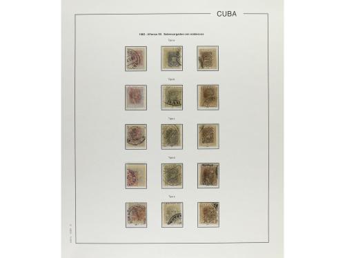 */° ✉ CUBA. 1883. ALFONSO XII. "ARAÑITAS". Colección en hoja