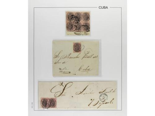 */° ✉ CUBA. 1860. CORREO OFICIAL. Colección en páginas de ál