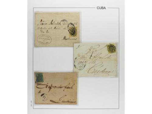 */° ✉ CUBA. 1860. CORREO OFICIAL. Colección en páginas de ál