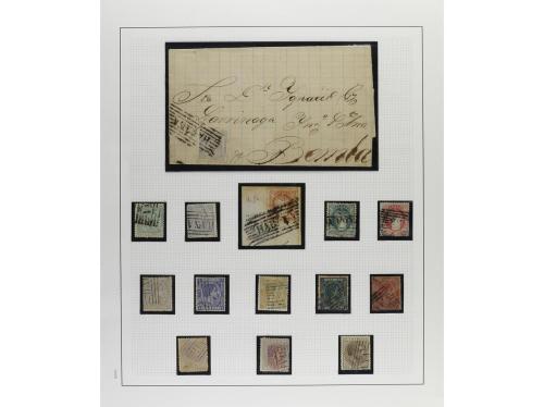 */° ✉ CUBA. 18600-1880. Páginas de álbum con sellos y alguna