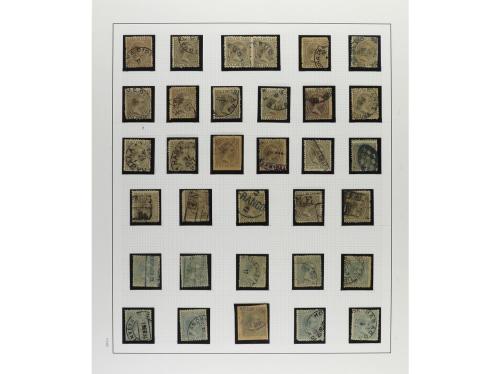 ° ✉ CUBA. 1890-98. ALFONSO XIII. PELÓN. Colección en páginas