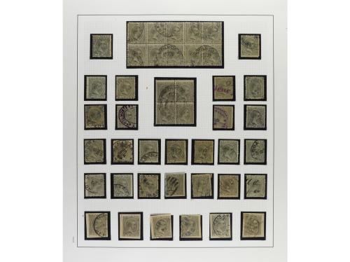 ° ✉ CUBA. 1890-98. ALFONSO XIII. PELÓN. Colección en páginas