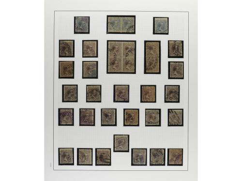 ° ✉ CUBA. 1890-98. ALFONSO XIII. PELÓN. Colección en páginas