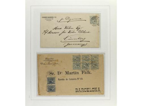° ✉ CUBA. 1890-98. ALFONSO XIII. PELÓN. Colección en páginas
