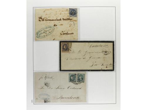 */° ✉ CUBA. 1860-69. Colección en hojas de álbum con multitu