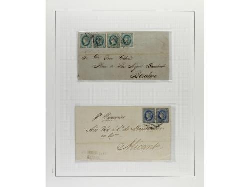 */° ✉ CUBA. 1860-69. Colección en hojas de álbum con multitu