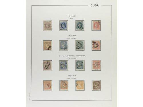 */° ✉ CUBA. 1860-69. Colección en hojas de álbum con multitu