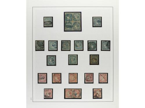 */° ✉ CUBA. 1860-69. Colección en hojas de álbum con multitu