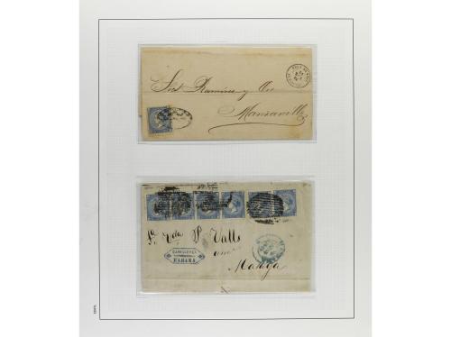 */° ✉ CUBA. 1860-69. Colección en hojas de álbum con multitu