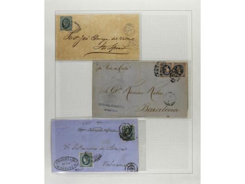 */° ✉ CUBA. 1860-69. Colección en hojas de álbum con multitu