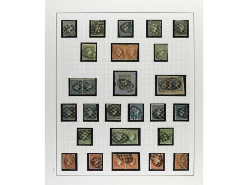° ✉ Δ CUBA. 1855-57. ISABEL II. Colección en hojas de álbum 