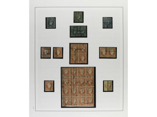 ° ✉ Δ CUBA. 1855-57. ISABEL II. Colección en hojas de álbum 