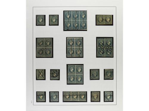 ° ✉ Δ CUBA. 1855-57. ISABEL II. Colección en hojas de álbum 