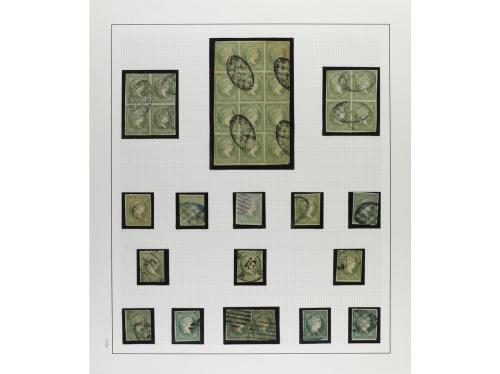 ° ✉ Δ CUBA. 1855-57. ISABEL II. Colección en hojas de álbum 