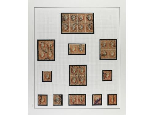 ° ✉ Δ CUBA. 1855-57. ISABEL II. Colección en hojas de álbum 