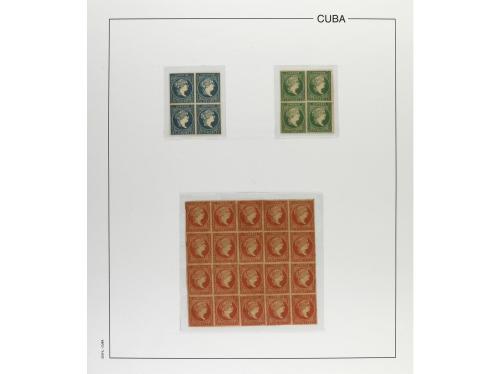 ° ✉ Δ CUBA. 1855-57. ISABEL II. Colección en hojas de álbum 