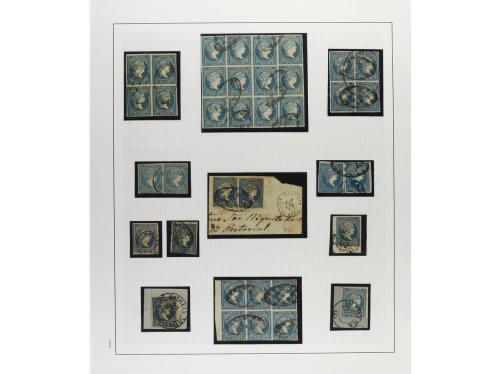 ° ✉ Δ CUBA. 1855-57. ISABEL II. Colección en hojas de álbum 