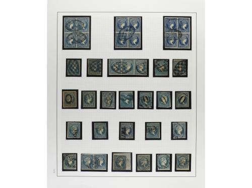 ° ✉ Δ CUBA. 1855-57. ISABEL II. Colección en hojas de álbum 