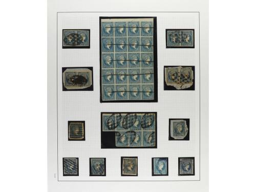 ° ✉ Δ CUBA. 1855-57. ISABEL II. Colección en hojas de álbum 