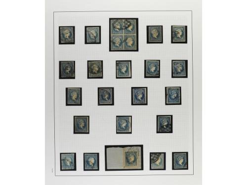 ° ✉ Δ CUBA. 1855-57. ISABEL II. Colección en hojas de álbum 