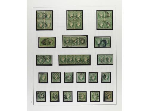 ° ✉ Δ CUBA. 1855-57. ISABEL II. Colección en hojas de álbum 