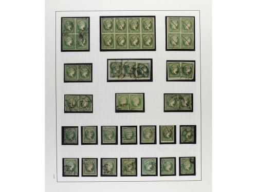 ° ✉ Δ CUBA. 1855-57. ISABEL II. Colección en hojas de álbum 