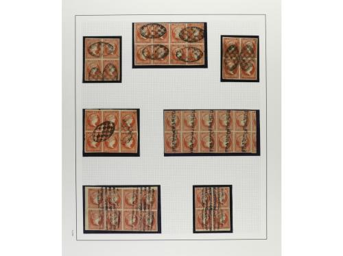 ° ✉ Δ CUBA. 1855-57. ISABEL II. Colección en hojas de álbum 