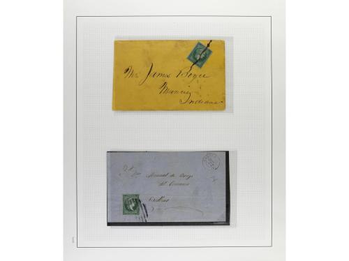 ° ✉ Δ CUBA. 1855-57. ISABEL II. Colección en hojas de álbum 
