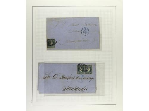 ° ✉ Δ CUBA. 1855-57. ISABEL II. Colección en hojas de álbum 