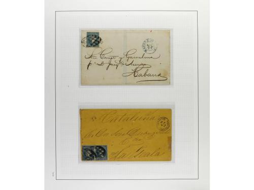 ° ✉ Δ CUBA. 1855-57. ISABEL II. Colección en hojas de álbum 