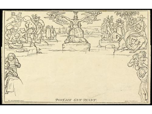 GRAN BRETAÑA. MULREADY. 1 p. negro y 2 p. azul en sobres par