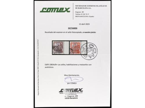 º ESPAÑA. Ed. 1083A/B. CANARIAS CORREO I TIRADA. LUJO. RARA 