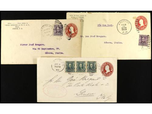 ✉ PUERTO RICO. 1903-1909. Conjunto de 9 enteros postales U.S