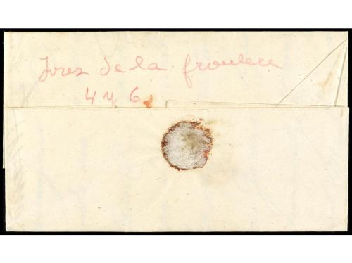 ✉ ESPAÑA: PREFILATELIA. 1845. JEREZ a CADIZ. Fechador de Jer