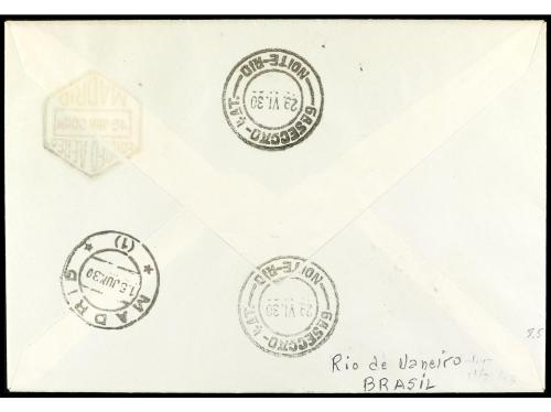 ✉ ESPAÑA. Ed. 528cc, 502, 507/08. 1930. SEVILLA a RÍO DE JAN