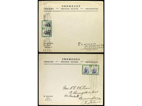 ✉ ESPAÑA. 1928. CATACUMBAS. Conjunto de cinco cartas con div