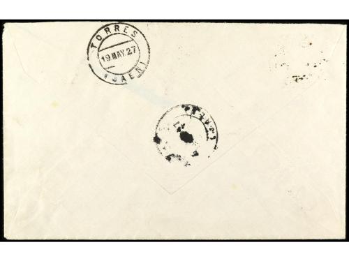 ✉ ESPAÑA. Ed. 363, 366, 367, 369. 1927. BARCELONA a TORRES (