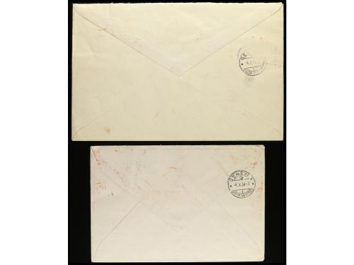 ✉ ESPAÑA. 1930. COLÓN. Dos cartas circuladas con diversos fr