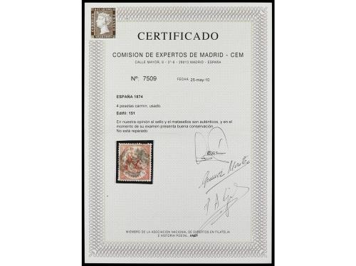 ° ESPAÑA. Ed. 151. 4 pts. rosa, excelente centraje. Muy boni