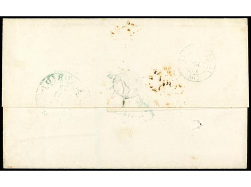 ✉ ESPAÑA: PREFILATELIA. 1845. MADRID a PARÍS. Marca M/P.P. y