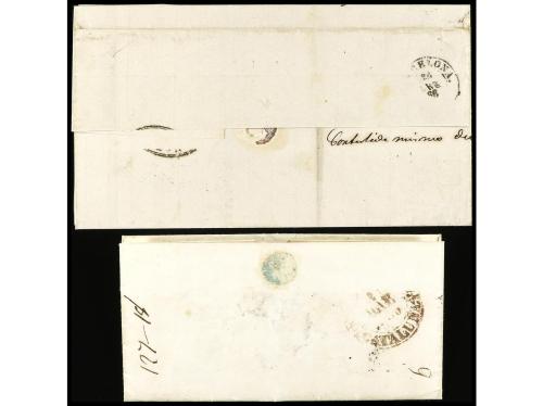 ✉ ESPAÑA. Ed. 1 y 1A. 1850. Dos cartas circuladas de FIGUERA