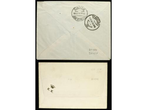 ✉ ESPAÑA. Ed. 256 (2). 1912-22. Dos cartas circuladas por co