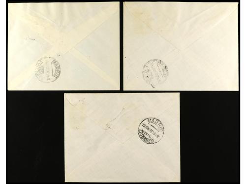 ✉ ESPAÑA. 1930. GOYA. Tres cartas circuladas con diversos va