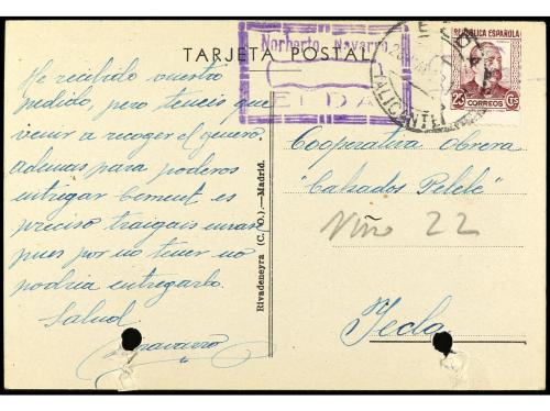 ✉ ESPAÑA GUERRA CIVIL. Tarjeta Postal ilustrada UNAMOS NUEST