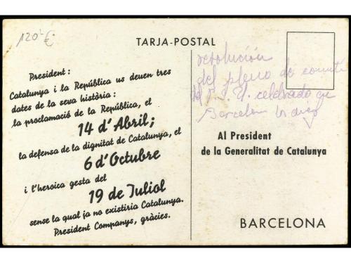 ✉ ESPAÑA GUERRA CIVIL. Tarjeta Postal ilustrada. CATALANS CA