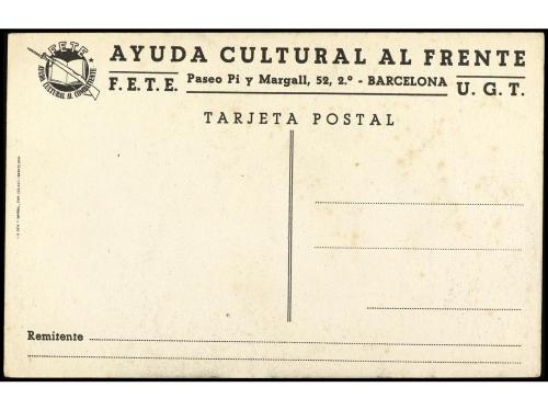 ✉ ESPAÑA GUERRA CIVIL. Tarjeta Postal ilustrada MISERIA HUMA
