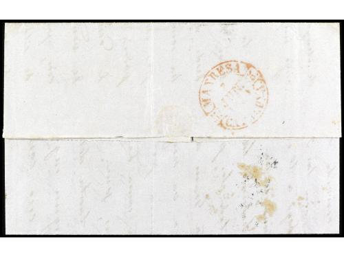 ✉ ESPAÑA. Ed. 1A. 1850. BARBASTRO a MANRESA. 6 cuartos negro