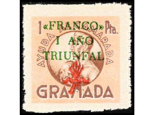 * ESPAÑA GUERRA CIVIL. GRANADA. Nueve sellos. III Año Triunf