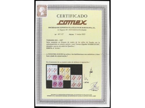 ** COLONIAS ESPAÑOLAS: TANGER. Ed. 13/6. SERIE COMPLETA. 4 v